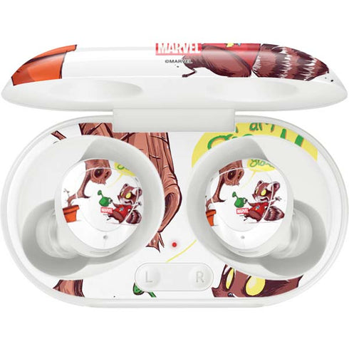 Marvel Rocket Raccoon and Groot Tall Tails Galaxy Buds Plus Skin